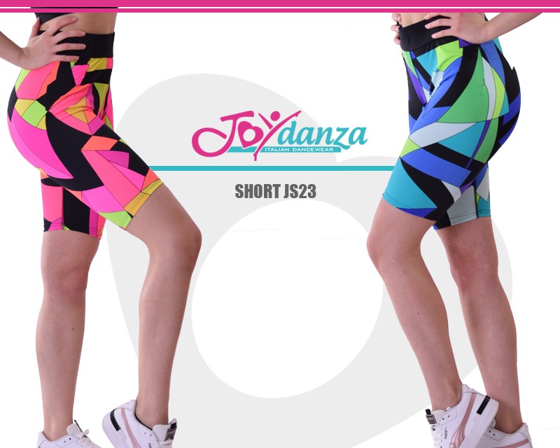 Shorts Geometric rosa e blu