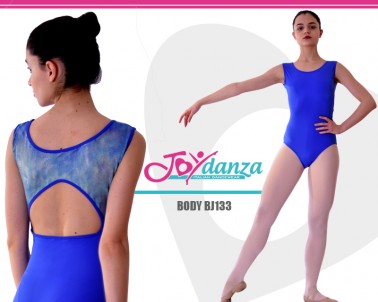 Leotard with fading net inserts