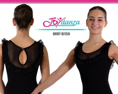 Body con Rouche in chiffon ed inserto in rete