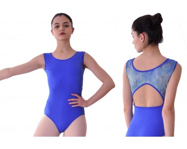 Leotard with fading net inserts