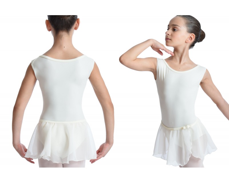 Bezioner Body Danza Classica Bambina Con Gonna Rimovibile Vestito Da Balletto Gonnellino Danza Manica Lunga Blu 100 (3-4 Anni,100-110 Cm - 2
