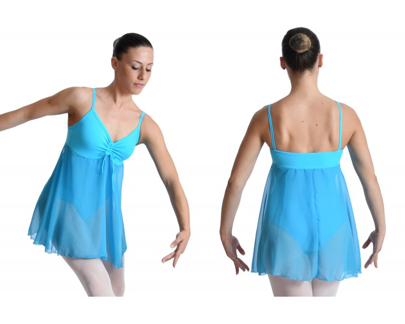 Abito Danza Contemporanea Bambina/Ragazza Choomomo - Body Con Gonna Chiffon, Guanti, Per Balletto, Pattinaggio