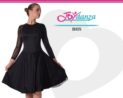 Abito Danza Nero con Gonna con inserto brillantinato