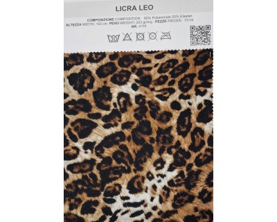 Tessuto Lycra Leopardato