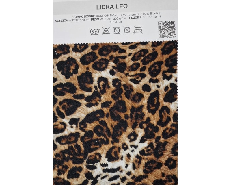 Tessuto Lycra Leopardato